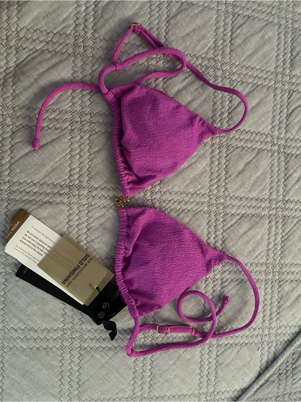 VIC Paula Hermanny Textured Triangle Bikini Top